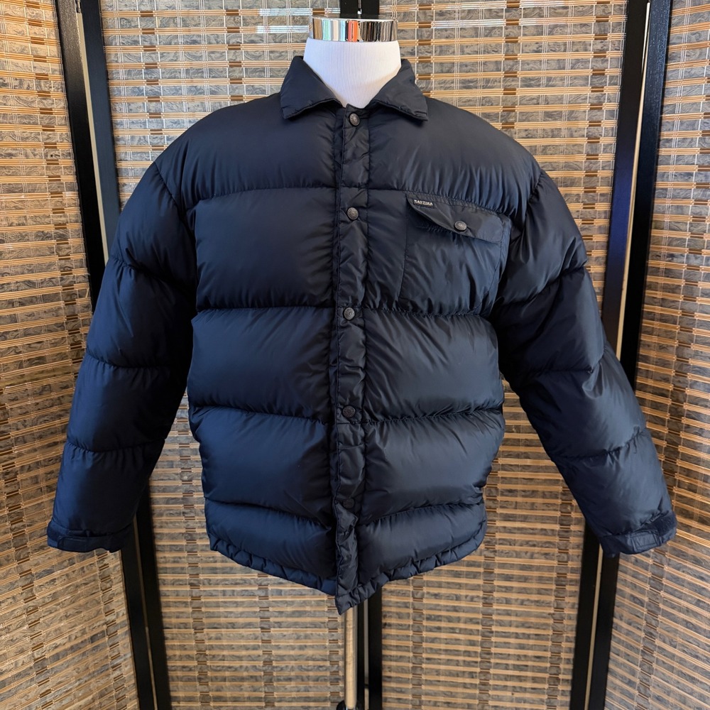 Nautica Puffer Jacket Mens XL Blue Down Filled Quilted Winter Coat
